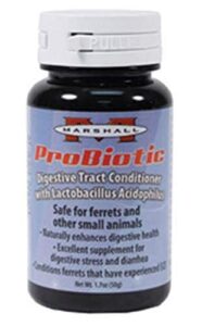 marshall pet products natural probiotic pet digestive tract conditioner supplement eases digestive stress, ece and diarrhea in ferrets and small animals, 1.7 oz