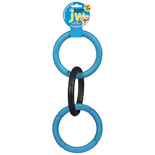 JW Pet Durable Dog Toys - Interactive Rubber Tug & Chew Toy For Dogs Large