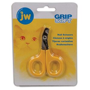 JW Pet Company GripSoft Cat Nail Clippers Non-Slip Handle One Size Fits All,Multi,65026