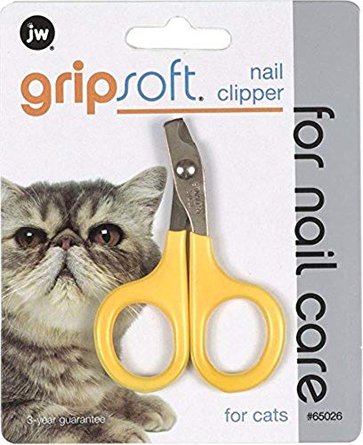 JW Pet Company GripSoft Cat Nail Clippers Non-Slip Handle One Size Fits All,Multi,65026