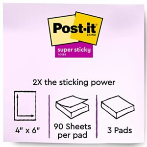 Post-it Super Sticky Notes, Assorted Sizes, 13 Pads, 2x the Sticking Power, Playful Primaries, Primary Colors (Red, Yellow, Green, Blue, Purple), Recyclable (4623-13SSAU)