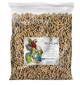 hari tropican bird food, hagen parrot food with with peanuts & sunflower seeds, maintenance sticks, lifetime formula, 20 lb bag