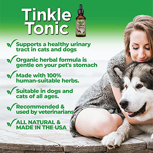 Animal Essentials Tinkle Tonic Herbal Formula for Healthy Urinary Tract in Dogs & Cats, 1 fl oz - Made in the USA, Alcohol Free