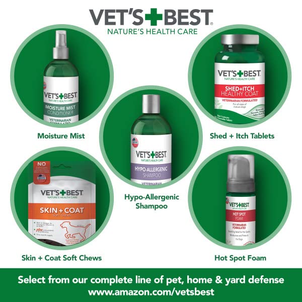 Vet's Best Hypo-Allergenic Shampoo for Dogs | Dog Shampoo for Sensitive Skin | Relieves Discomfort from Dry, Itchy Skin | Cleans, Moisturizes, and Conditions Skin and Coat