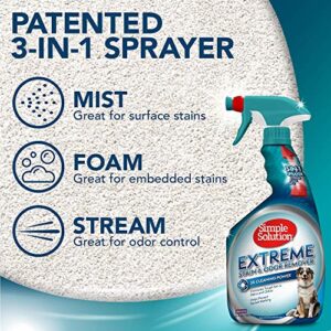 Simple Solution Extreme Pet Stain And Odor Remover, Enzymatic Cleaner With 3X Pro-Bacteria Cleaning Power, 32 Ounces