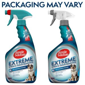 Simple Solution Extreme Pet Stain And Odor Remover, Enzymatic Cleaner With 3X Pro-Bacteria Cleaning Power, 32 Ounces