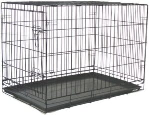 bestpet large dog crate dog cage dog kennel 48 inches pet puppy playpen outdoor metal wire folding travel camping crate with divider double door plastic tray