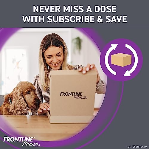 FRONTLINE Plus Flea and Tick Treatment for Medium Dogs Up to 23 to 44 lbs, 3 Treatments