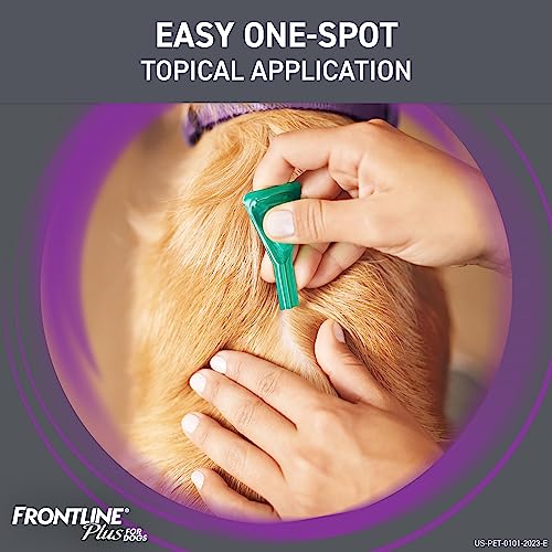 FRONTLINE Plus Flea and Tick Treatment for Medium Dogs Up to 23 to 44 lbs, 3 Treatments