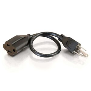 c2g 03114 18 awg short extension power cord, power extension cord, 3 feet (0.91 meters), black
