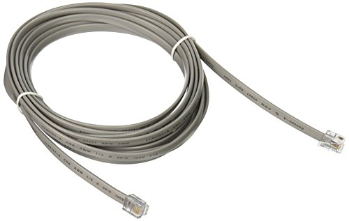 C2G 09600 RJ12 6P6C Straight Modular Cable, Ethernet Network Cable, 14 Feet (4.26 Meters), Silver