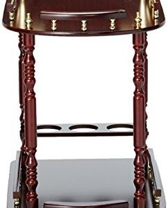 Coaster Home Furnishings Palmer 2-Tier Serving Cart Merlot and Brass