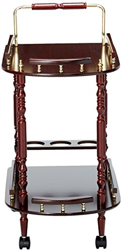 Coaster Home Furnishings Palmer 2-Tier Serving Cart Merlot and Brass