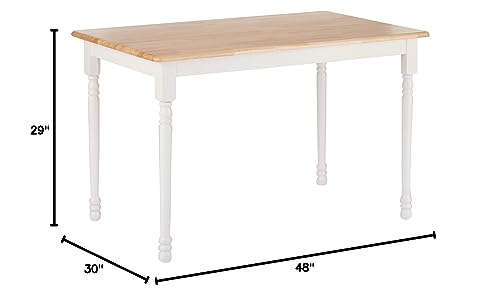 Coaster Damen Rectangle Dining Table Natural Brown and White