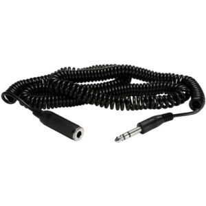 1/4-inch stereo headphone extension cord 25 feet coiled