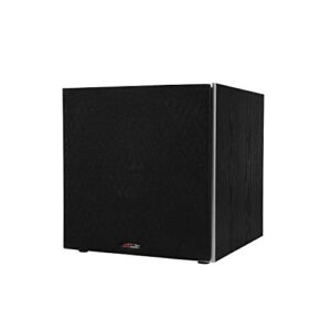 polk audio psw10 10" powered subwoofer - power port technology, up to 100 watts, big bass in compact design, easy setup with home theater systems black