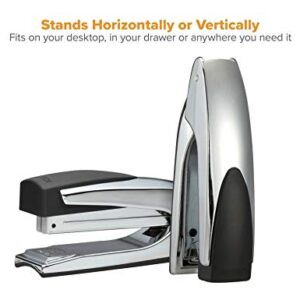 Bostitch Office Premium Executive Metal Desktop Stapler, Stand-Up Design, 20 Sheet Capacity, Staple Supply Indicator, Chrome