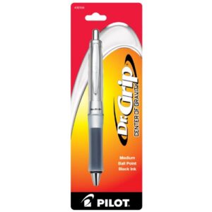 pilot dr. grip center of gravity refillable & retractable ballpoint pen, medium point, grip color may vary, black ink, single pen (36184)