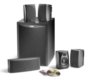 polk audio rm6750 5.1 channel home theater speaker system (set of six, black)