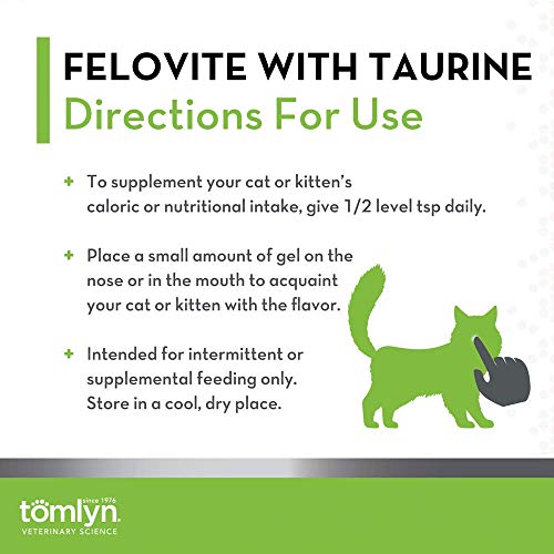 Tomlyn Felovite with Taurine Amino Acid Gel Nutritional Supplement for Cats & Kittens, 2.5oz