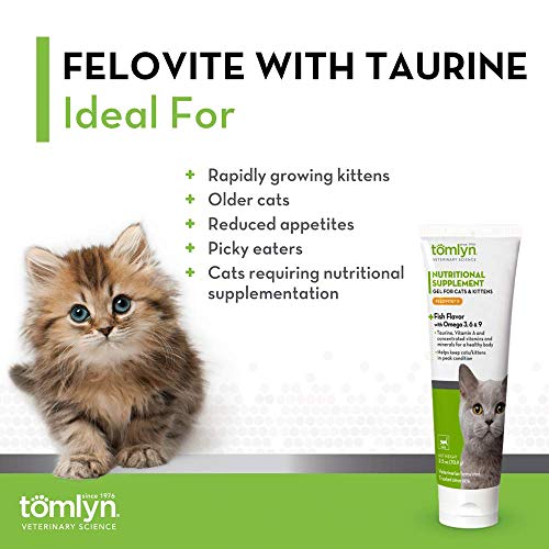 Tomlyn Felovite with Taurine Amino Acid Gel Nutritional Supplement for Cats & Kittens, 2.5oz