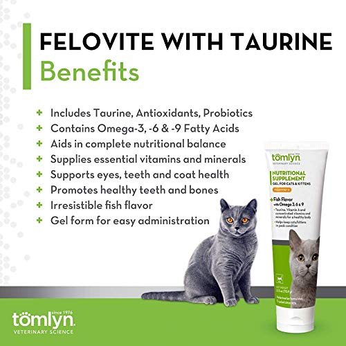 Tomlyn Felovite with Taurine Amino Acid Gel Nutritional Supplement for Cats & Kittens, 2.5oz