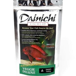 Dainichi Cichlid Food - Veggie Deluxe (8.8 oz), Small (3 mm) Sinking Pellet