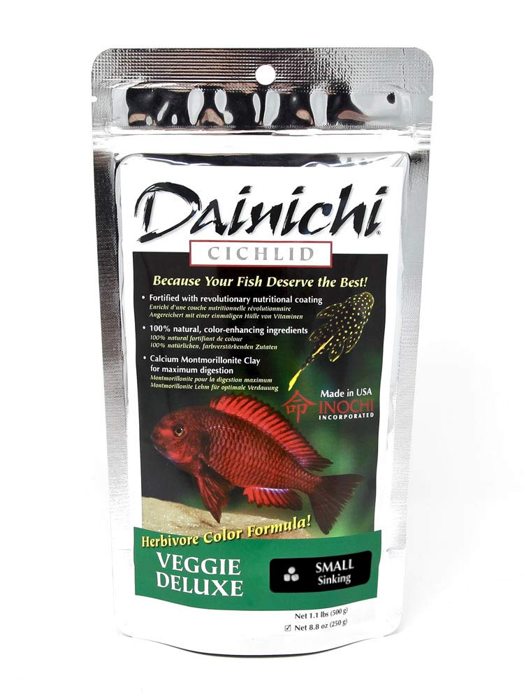 Dainichi Cichlid Food - Veggie Deluxe (8.8 oz), Small (3 mm) Sinking Pellet