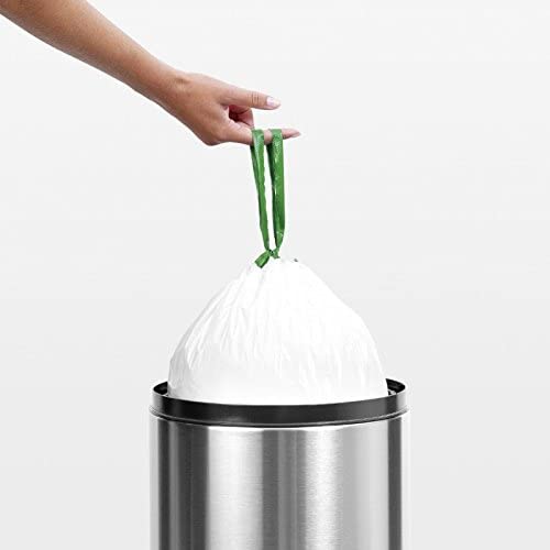 Brabantia PerfectFit Trash Bags (Size G / 6-8 Gallon) Thick Plastic Trash Can Liners with Tie Tape Drawstring Handles (20 Bags)