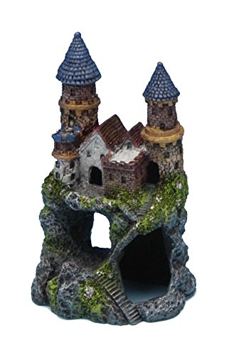 Penn-Plax Age-of-Magic Enchanted Castle Aquarium Decoration – Safe for Freshwater and Saltwater Fish Tanks – Small