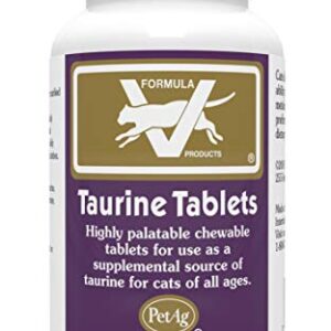 PetAg Taurine Tablets for Cats - Highly Palatable Taurine Supplement For Cats of All Ages - 250 mg - 100 Count