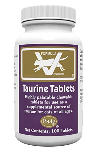 PetAg Taurine Tablets for Cats - Highly Palatable Taurine Supplement For Cats of All Ages - 250 mg - 100 Count