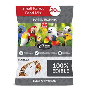 hagen tropimix enrichment food for small parrots, 20 lb. (9.07 kg) - hari small parrot food with seeds, fruit, nuts, vegetables, grains, and legumes