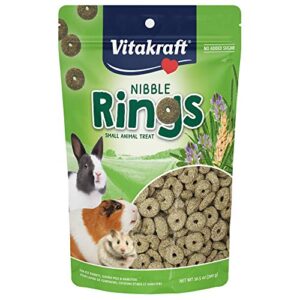 vitakraft nibble rings small animal treats - crunchy alfalfa snack - for rabbits, guinea pigs, hamsters, and more