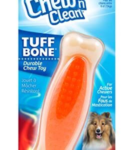 Hartz Chew 'n Clean Tuff Bone Bacon Scented Dental Dog Chew Toy - Medium