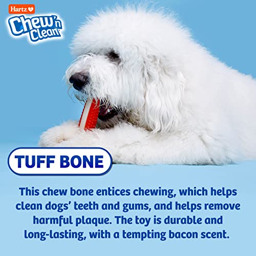 Hartz Chew 'n Clean Tuff Bone Bacon Scented Dental Dog Chew Toy - Medium