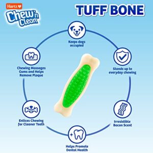 Hartz Chew 'n Clean Tuff Bone Bacon Scented Dental Dog Chew Toy - Medium