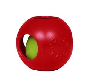 jolly pets teaser ball dog toy, medium/6 inches, red