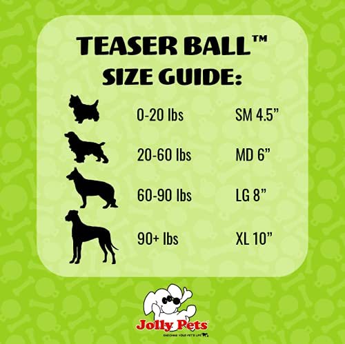 Jolly Pets Teaser Ball Dog Toy, Medium/6 Inches, Red