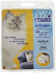 soft claws for cats - cls (cleat lock system), size medium, color clear