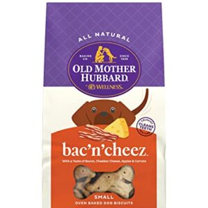 Old Mother Hubbard by Wellness Classic Bac'N'Cheez Natural Dog Treats, Crunchy Oven-Baked Biscuits, Ideal for Training, Small Size, 20 ounce bag