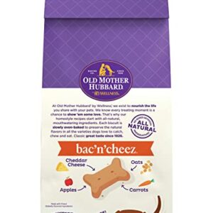 Old Mother Hubbard by Wellness Classic Bac'N'Cheez Natural Dog Treats, Crunchy Oven-Baked Biscuits, Ideal for Training, Small Size, 20 ounce bag