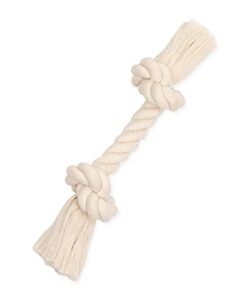 mammoth pet products dog flossy chews 100-percent cotton white rope bone, medium, 12-inch (10004v), all breed sizes