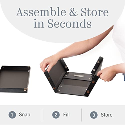 Snap-N-Store DVD Storage Box - 2 Pack - Durable 6 x 8.2 x 16.5 Inch Movie Organizers - Disc Holders with Lids to Store up to 52 DVD Cases - Black.