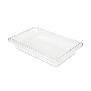 rubbermaid commercial products food storage box/tote for restaurant/kitchen/cafeteria, 2 gallon, clear (fg330700clr) lid sold separately