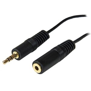 startech.com 12 ft. (3.7 m) 3.5mm audio extension cable - pc speaker extension audio cable - strain relief - black - aux cable (mu12mf)