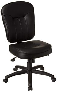 boss office products leather adjustable task chair without arms, black, b563
