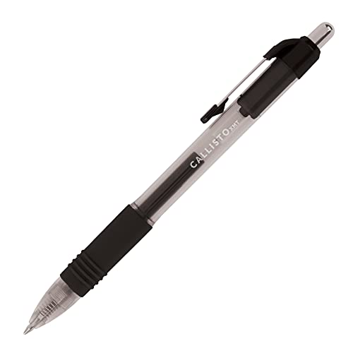 Office Depot Soft-Grip Retractable Gel Pens, Medium Point, 0.7 mm, Transparent Black Barrel, Black Ink, Pack of 12 Pens