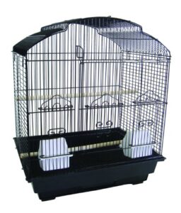 yml 3/8-inch bar spacing shelltop small bird cage, 18-inch by 14-inch, black