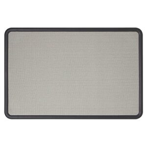 quartet bulletin board, fabric, 3 x 2 feet, office bulletin boards, contour gray plastic frame (7693g)